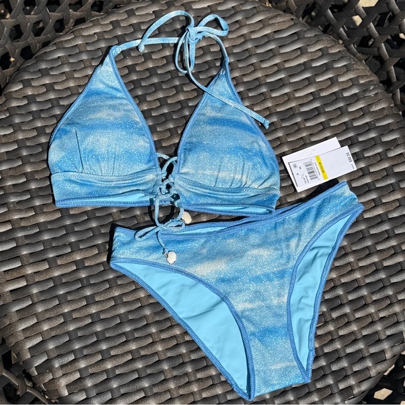 BECCA Sparkling Blue Bikini - Size S/M - NWT - Picture 2 of 16